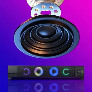【New store opening flash sale】New 2-in-1 RGB LED Gaming Speaker with USB-Powered Stereo Sound, Aux 3.5mm Cable & Adapter - Dual Speaker System for PC, Laptop, Desktop - E-Sports Audio Equipment with Dynamic Lighting Effects, USB-Powered Operation