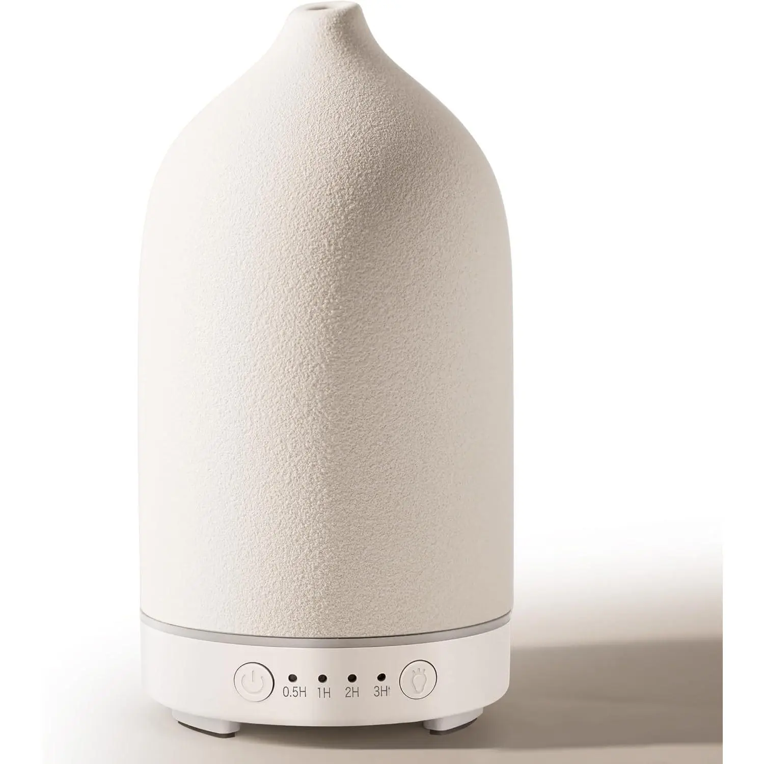 160ML White Ceramic Essential Oil Diffuser - Auto-Shutoff, 7-Color Atmosphere Lamp, Elegant Design - Home Bedroom, Office Desk Use - Ideal Gift (6.8" H x 3.6" W), 7 Atmosphere Lamp