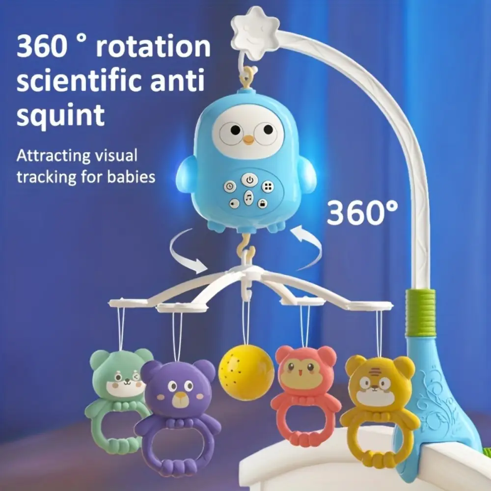 Infant Baby Music Rotating Bed Bell Toy, Cute Shape Modern Baby Hanging Mobile Baby Rattle Music Bed Head Bell Toy Home Use easter gift