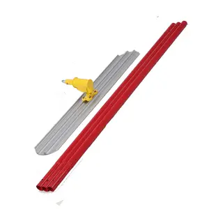 Professional Magnesium Aluminum Bull Float Concrete Finishing Tool Set Aluminum Magnesium Alloy Concrete Float, Round End Professional Concrete Finishing Tools Cement Surface Smoothing Tool with 3 Float Handle and Bracket