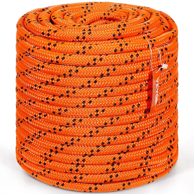 Labwork 1/2" X 200' Double Braid Polyester Rope – 6180 Lbs Breaking Strength, Black/Green