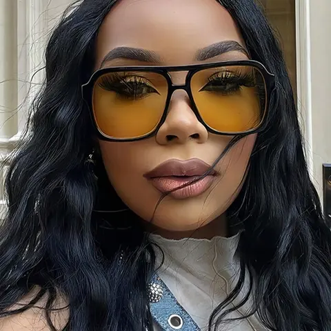 Women's Vintage Trendy Tinted Lens Glasses, Stylish Glasses, Retro Y2K Style Glasses for Everyday Use, Fashion Accessories for Outdoor Activities, Casual Stylish Glasses