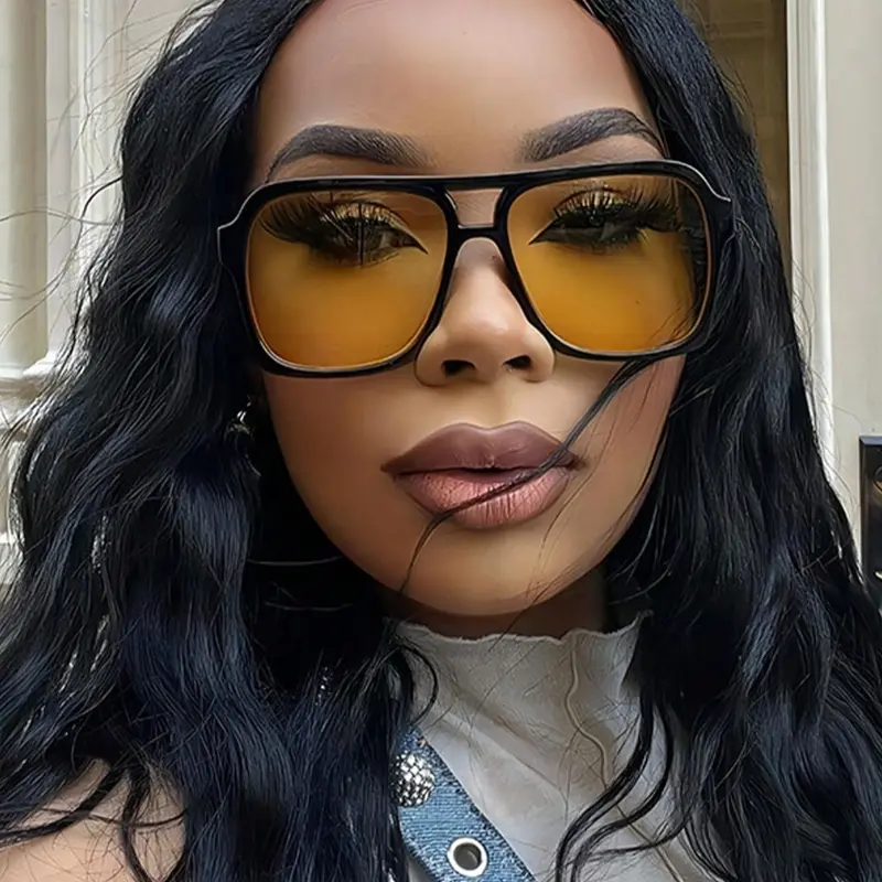 Women's Vintage Trendy Tinted Lens Glasses, Stylish Glasses, Retro Y2K Style Glasses for Everyday Use, Fashion Accessories for Outdoor Activities, Casual Stylish Glasses