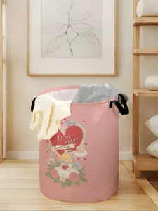 Cupid Printed Laundry Basket with Handle, Durable Foldable Storage Bin, Large Capacity for Home Use, Toy Organizer, Valentine's Day Gift