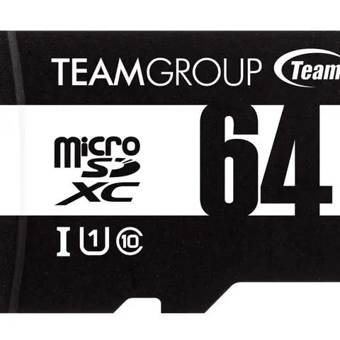 Team 64GB microSDHC UHS-I/U1 Class 10 Memory Card with Adapter, Speed Up to 100MB/s (TUSDX64GCL10U03)