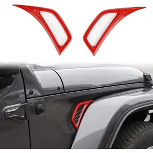 for Jeep JL Side Air Conditioning Vent Outlet Decoration Trim for 2018-2025+ Jeep Wrangler JL JLU Gladiator JT 4xe, ABS Red