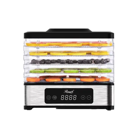 Rosewill Compact Food Dehydrator, 5 Stackable Trays with Adjustable 48H Timer and Temperature Control - Electric Food Preserver for Jerky, Fruits, Veggies, Meat & Dog Treats