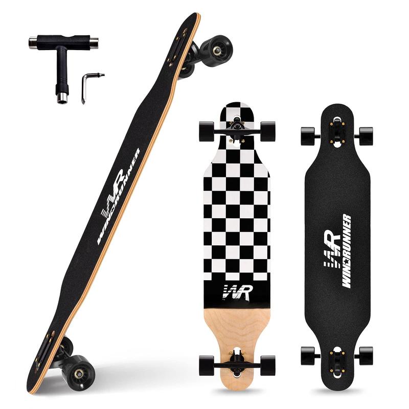 41inch Freeride Longboard Skateboard 8-ply Maple Drop Through Freestyle Complete Cruiser Pintail For Cruising Carving Free-style And Downhill With T-tool