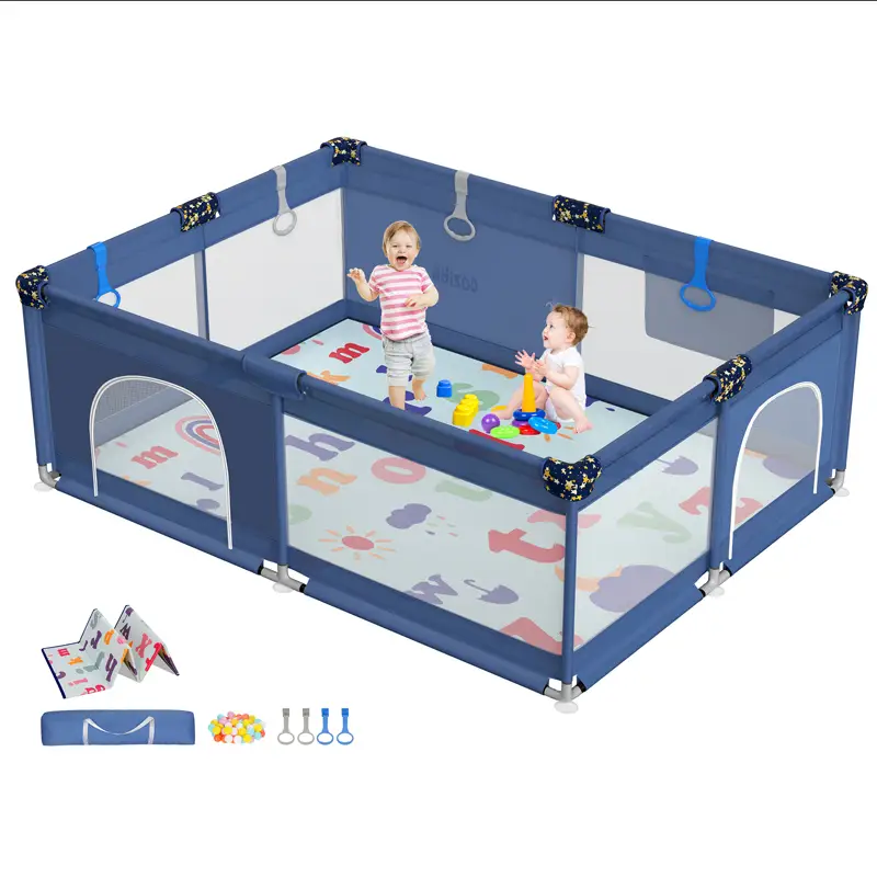 CoziBB BP01 Baby Playpen with Mat, 71" × 59" Extra Large Playpen for Babies and Toddler, Baby Fence Play & Sleep Area for Indoor & Outdoor