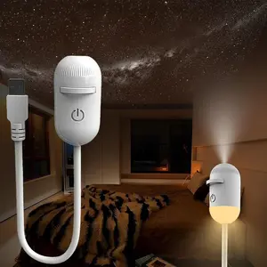 Mini Projector, USB-Powered Intelligent Control Starry Sky Atmosphere Light with Eye Protection for Bedroom Sleep Use