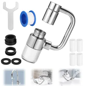 360° Rotating Faucet Extender with Adapter – Multifunctional Sink Spray Head for Bathroom & Kitchen Sinks (Equipped with a 6-inch sink filter and 2 spray modes)