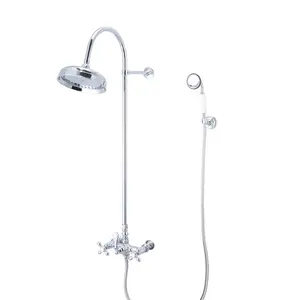 Mason Hill Collection Exposed Gooseneck Shower Set with Wall Mount Handshower