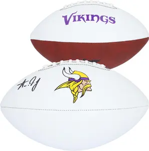 Aaron Jones Minnesota Vikings Autographed Franklin White Panel Football - Fanatics Authentic Certified