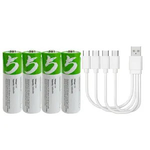 TEMIBATT AA Box Pack  Lithium Ion Batteries, USB Rechargeable 1.5v 1400mah Household Batteries, Non-Button Cell, Model Xinghao