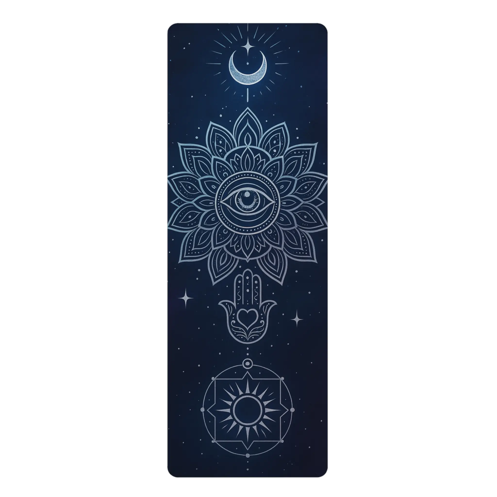 Mystical Mandala Rubber Yoga Mat for Mindfulness & Meditation, Non-Slip Exercise Mat, Yoga Essentials, Gift for Yogis, Home Workout