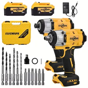 Brushless Cordless Drill, Impact Driver, 2-Tool Power Tool Combo Kit, Brushless Power Tool Set , 1500Nm Impact Wrench, 1/2" 1107ft-lbs Cordless Impact Gun