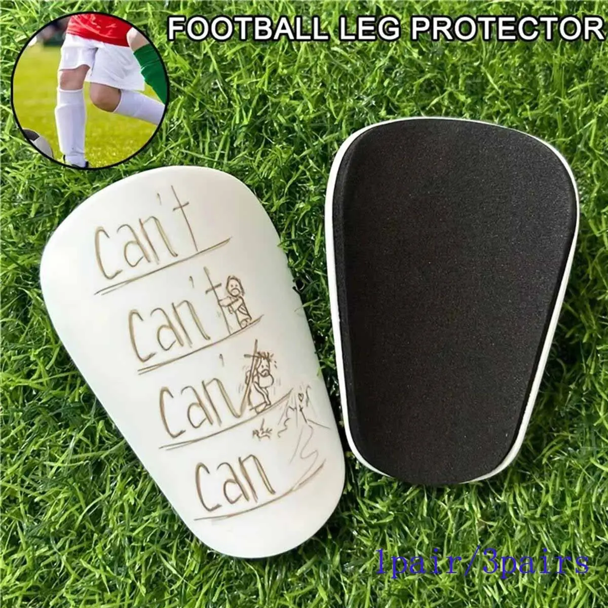 Mini Football Shin Guards Pair, Sports Protective Gear for Soccer & Basketball, Small Size Knee Pads, Essential Athletic Equipment, Football Accessories, Soccer Training Equipment