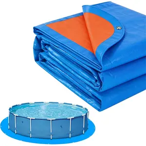 15FT Round Swimming Pool Liner Pad, Heavy Duty Swimming Pool Ground Cloth Tarp Pools Ground Mat Protector Pad Under Pool Floor Mat Pool Underlayment Pads Prevents Punctures for Above Ground Pools