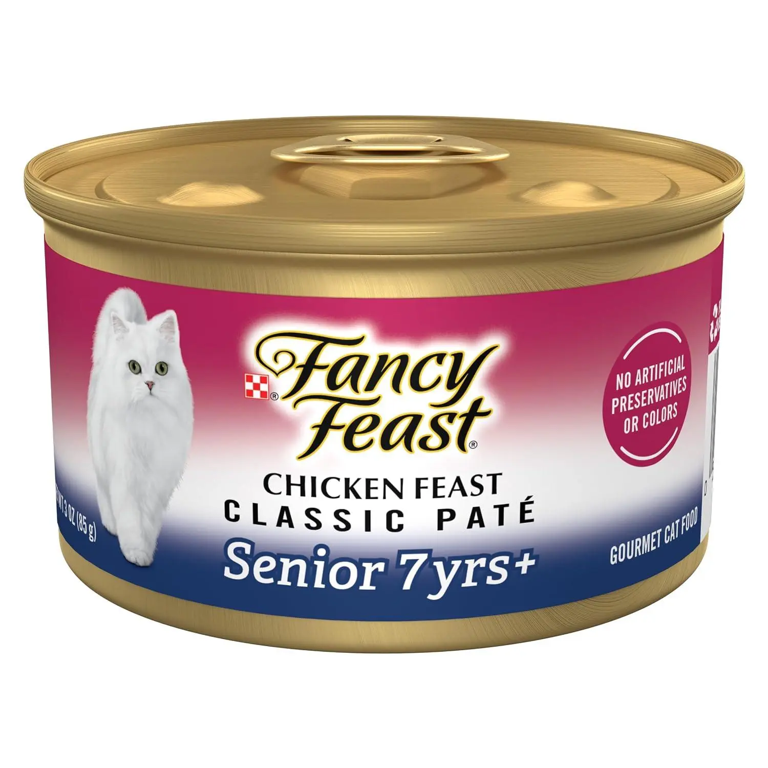 Purina Fancy Feast Wet Senior Cat Food 7 Years Plus Chicken Feast Pate - (Pack of 24) 3 oz. Cans