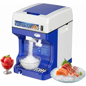 Commercial Shaved Crusher Ice Machine, 265LB/H Snow Cone Machine with 2L Storage Box, Ice Texture Control, 500W 320RPM Electric Snow Cone Maker for Home, Bars, Cafes, Parties, Blue