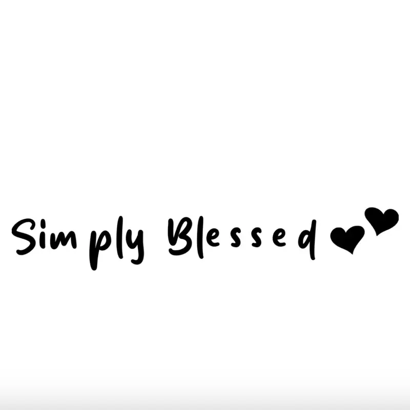 Simply Blessed Sticker with Heart Design for Inspirational Decor
