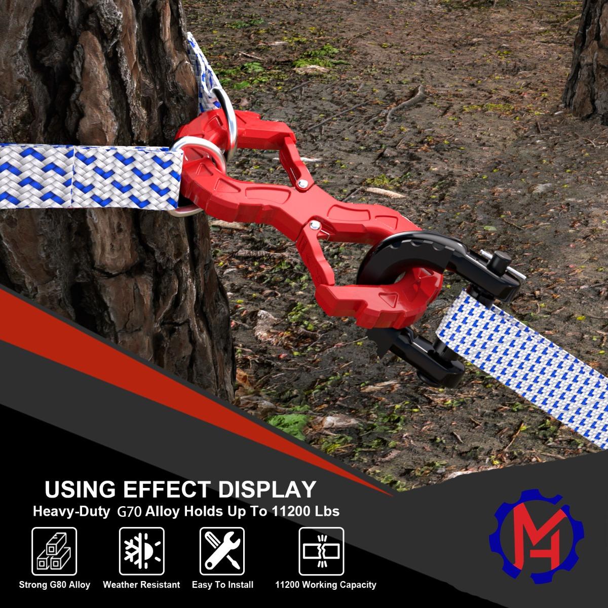 Heavy-Duty Forged S-Type Winch Hook, Dual Recovery Shackle with Anti-Slip Lock, Ultimate 4x4 Off-Road Towing Hook for Truck/SUV/Jeep