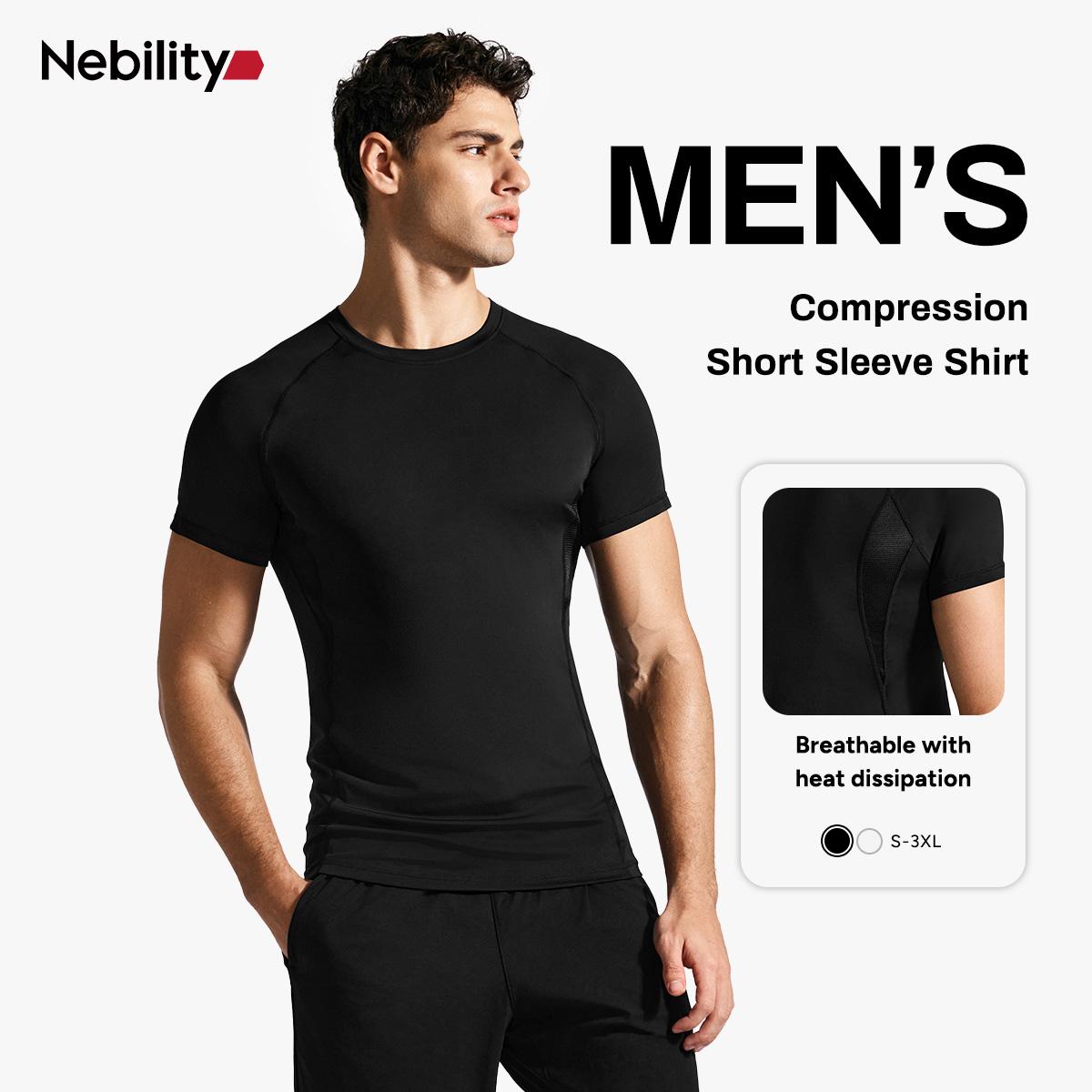 Men’s Short Sleeve Compression Shirt with Breathable Mesh Panels at Underarms and Back – Lightweight Stretch Athletic Performance T-Shirt for Gym, Training, Running and Daily Active Wear
