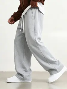Men’s casual athletic long pants, loose straight knit sweatpants, versatile for spring, summer, and autumn