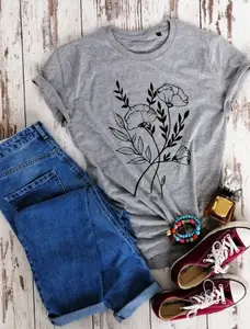 Organic cotton, Flowers T-shirt, Gift tShirt, unisex t-shirt, Organic t-shirt, vegan gift tshirt, eco-friendly tshirt, nature motives tshirt