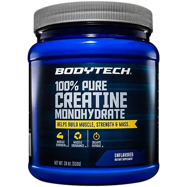 BODYTECH 100% Pure Creatine Monohydrate Powder a" Micronized a" Unflavored (18 oz./102 Servings)