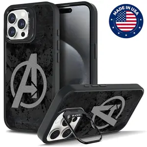 Avengers Aesthetic Design Pattern Casing For iphone 16 15 14 13 12 Plus Pro Max Flaunt Mobile Phone Case Hard TPU Tough Metal Lens Camera frame Film With Bracket Drop Protection Smartphone Cover Shockproof Cellphone