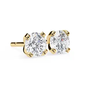 2.57 Carat Round Cut Lab Grown Diamond Tiny Stud Earrings