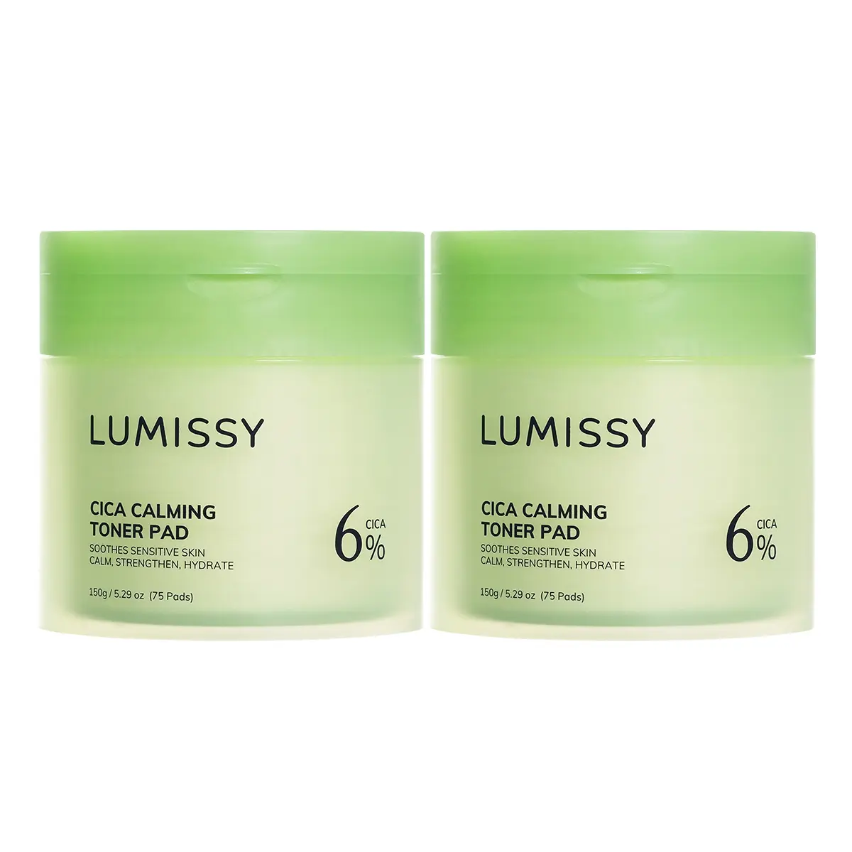 Lumissy Soothing Pads Duo - Centella + Botanical Blend Toner, Calming Redness Relief, Hydrating Moisturizers with Skin Repair & Anti-Acne for Sensitive Skin (150 Pads)
