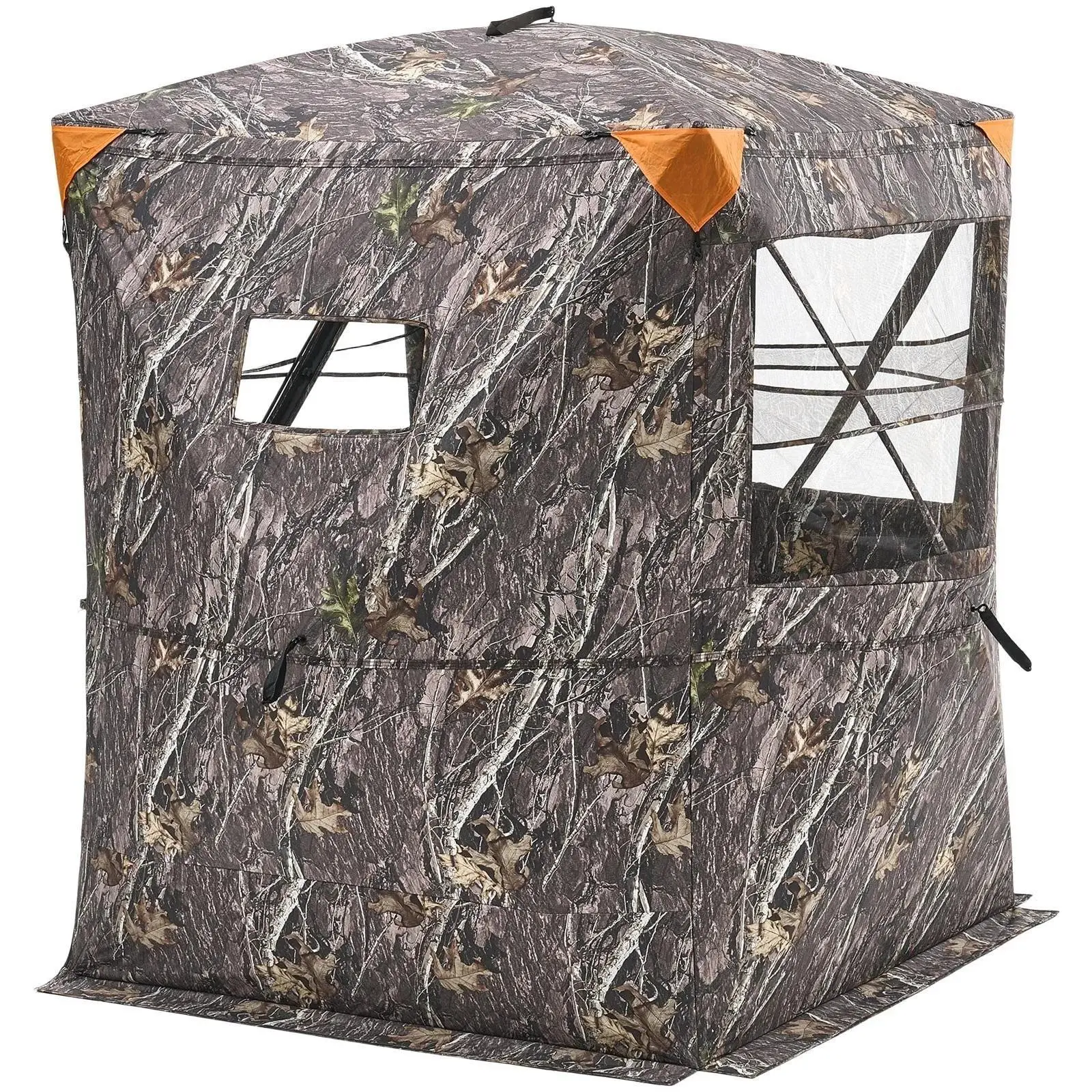 【Backtoschool】VEVOR Portable and Durable Turkey Hunting Blind, 2-3 Person Thermal Ground Blind with Tri-Leg Chair, Carrying Bag, Silent Zipper Door and Window, Camouflage Concealed Shelter, Silent Zippers
