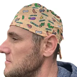 Urology eggplants snake Skull Surgical OR Hat Scrub Cap Mens 100% Cotton Tie Back Eco-Friendly Reusable Comfortable Durability