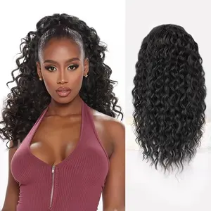 Vigorous Beauty 18 Inch Ponytail Extension Drawstring Ponytail for Black Women Synthetic Long Afro Curly Fluffy Ponytail for Daily Use