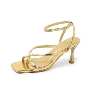 Amoji Women Strap Kitten Heels 2.5 Inch Flip Flop Heeled Sandals 340