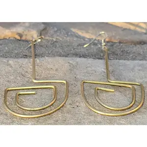 Labyrinth Brass Earrings