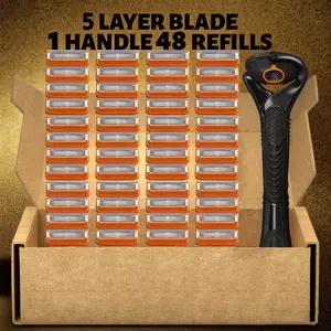 Men's manual shaver kit, blade material is safe and rust proof, easy to use and replace, high-quality material can be washed with water as a whole, classic men's shaving tool