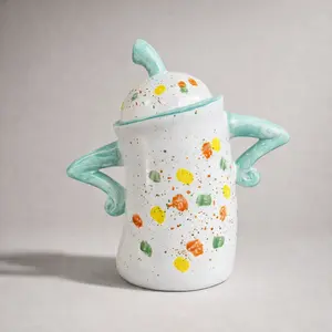 House Decor Flower Pattern Cup Jars Full of Attitude Decorative Figurine, Unique Personality Design, Perfect Gift Idea Funny Tumblers Stylish Drinkware