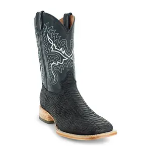 Soto Boots Men's Python Print Square Toe Cowboy Boots H4023