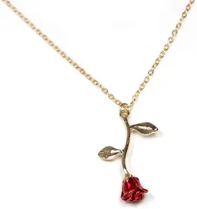 Necklaces for Women, Gold Necklace for Women Rose Necklace with Pendant, Aesthetic Necklace, Preppy Jewelry, Trendy Jewelry, Cute Necklaces for Teens and All Women Necklace Arget