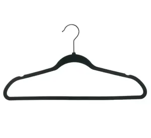 Non-Slip Velvet Clothing Adult Hangers, Black, 5 Count
