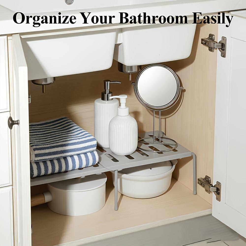 Telescopic Adjustable Storage Shelf 1 Pack - Expandable Space Saving Rack for Shoes Storage Boxes, Closet Organizer Shelf for Bedroom Closet Kitchen Bathroom Dorm