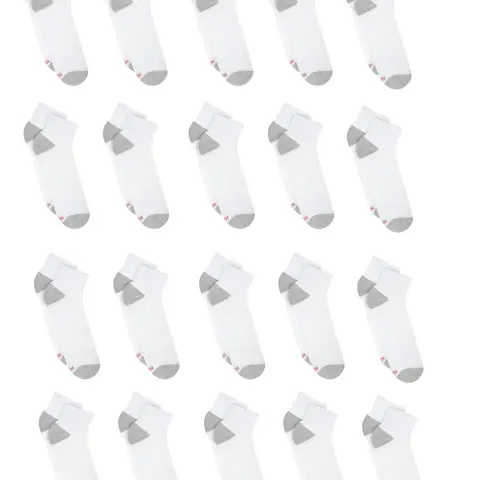 Hanes Men’s Cushioned Ankle Socks Pack, 20 Pairs, Moisture Wicking