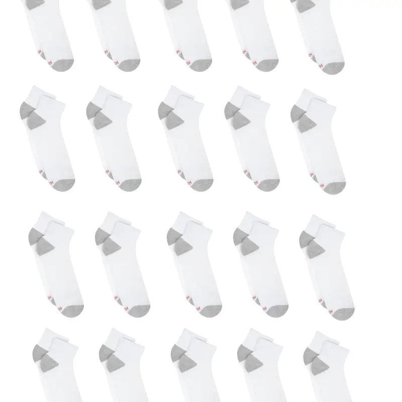 Hanes Men’s Cushioned Ankle Socks Pack, 20 Pairs, Moisture Wicking