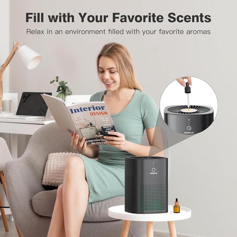 Chivalz 2 Pack Air Purifier for Bedroom Allergies Pet Hair 3 in 1 Filter with HEPA Sleep Mode Removes Dust Smoke Pollutants Odors Air Purifier Natural Air Filter, Household Appliances #TikTokShopBlackFriday Fragrance Machine