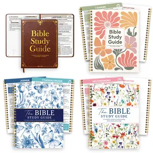 Bible Study Guide For Women & Men, Study All 66 Books of the Bible with Reflection Notes, Bible Study Journal & Prayer Journal, Large Print Lay-Flat Premium Hardcover Christian Workbook, 52 Week Bible in a Year Devotional Journal & Scripture Notebook