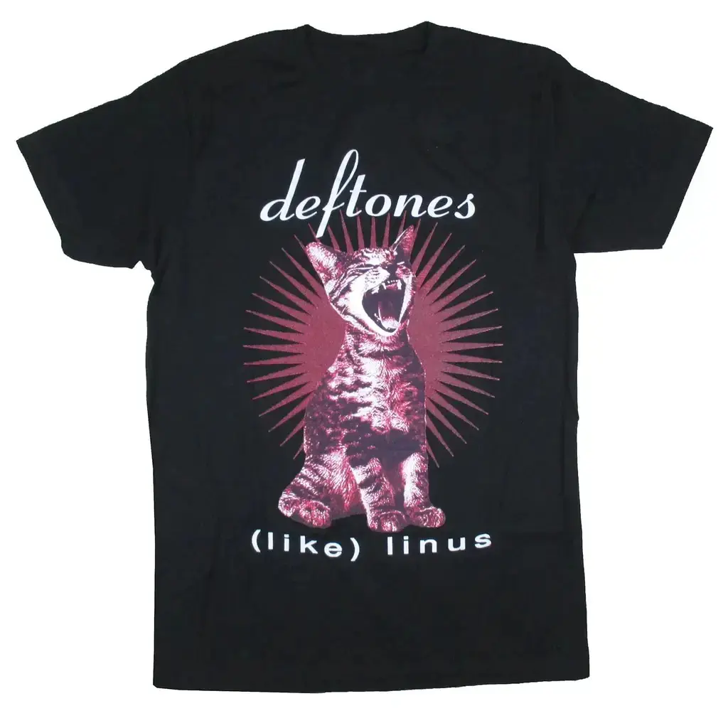 Menswear Deftones Cat Vintage Band T-Shirt, Men's Casual Top