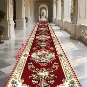 Vintage European Print Long Rug, Soft Crystal Velvet Carpet, Bohemian Home Decor, Indoor Outdoor Use, Suitable for Living Room, Bedroom, Hallway, Boho Runner Rug